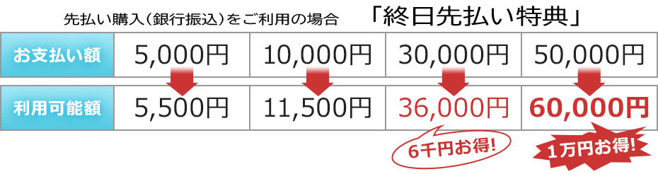 先払いでポイント購入がお得